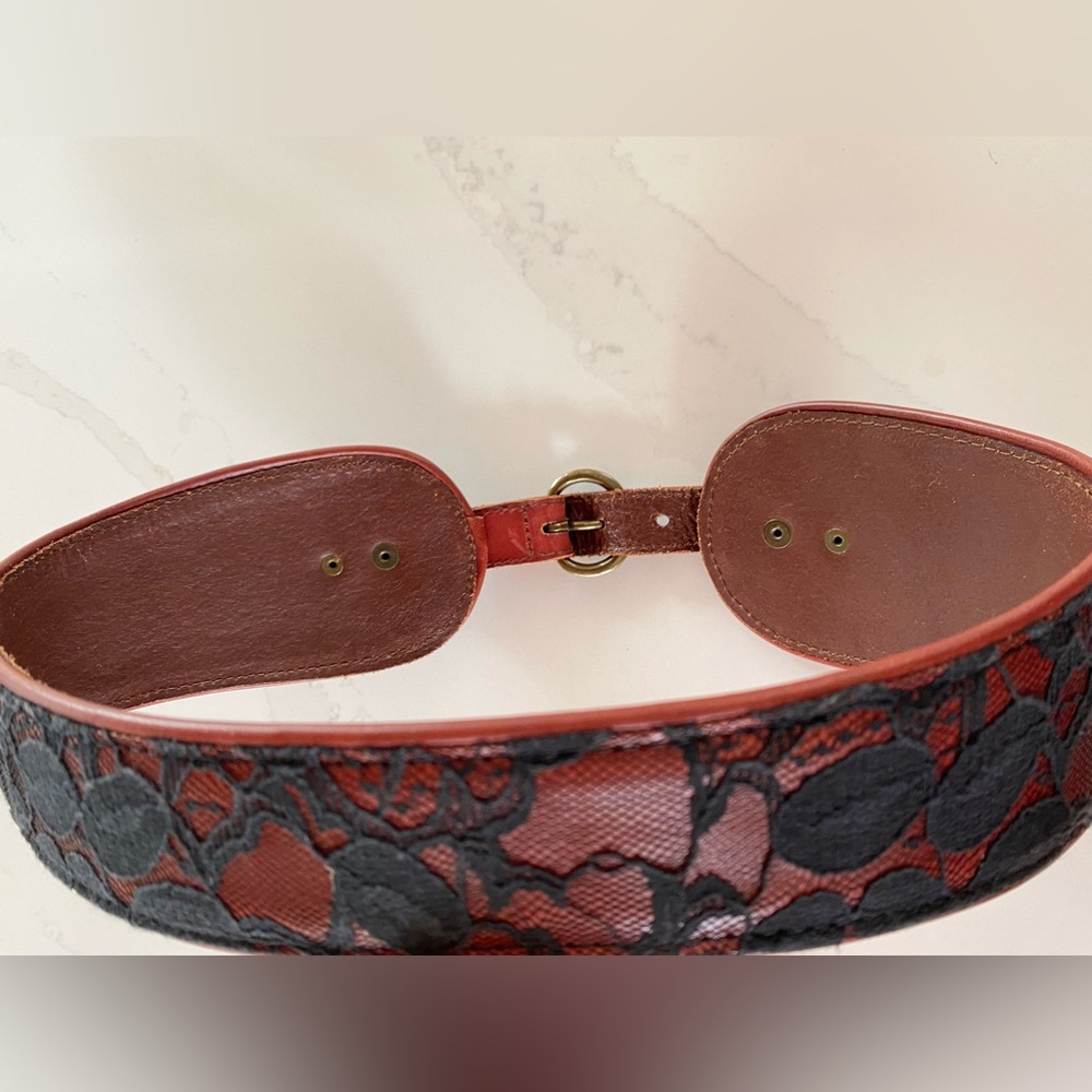 Anthropologie Lace Over Leather Belt - Picture 4 of 10